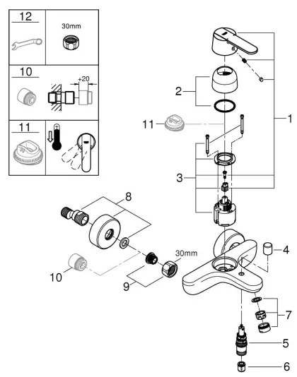 GROHE 32887000 - Miscelatore per vasca GET DN 15, cromo lucido