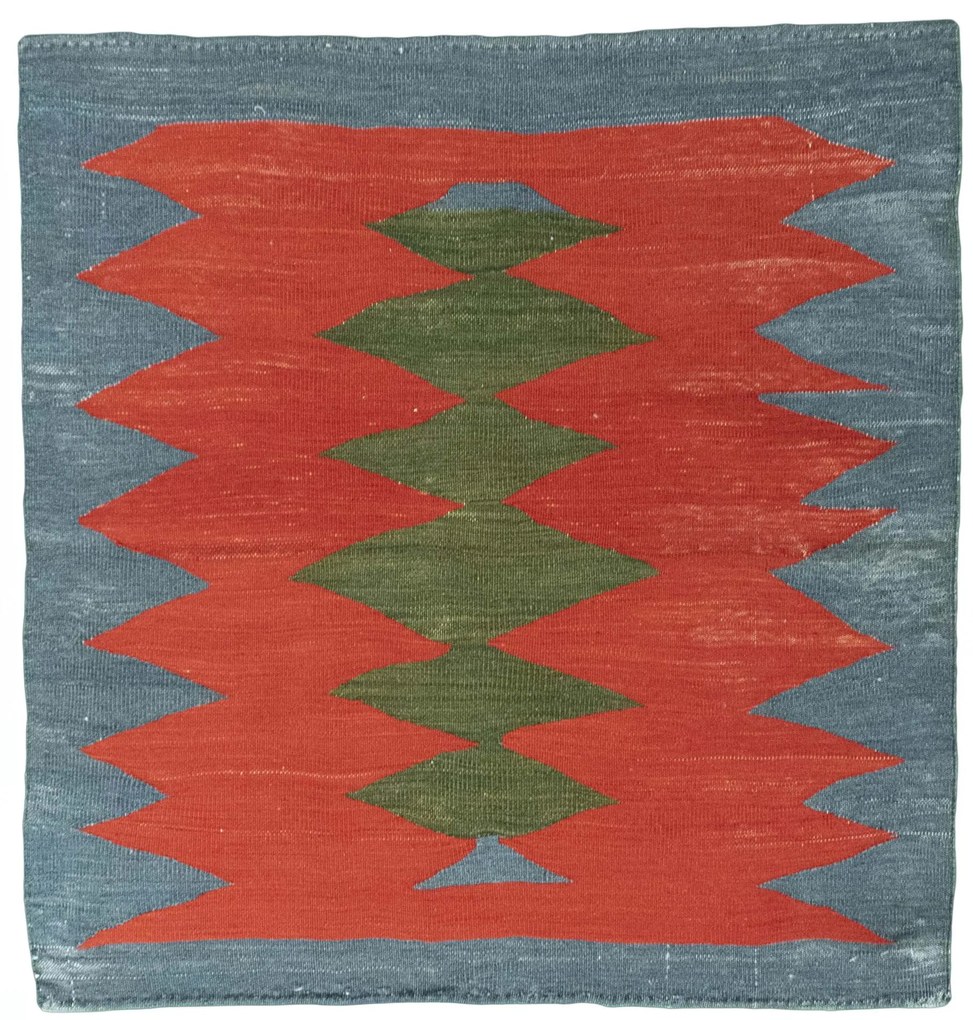 Kilim Tappeto 90x90 Rosso (Iran) Tessuto A Mano