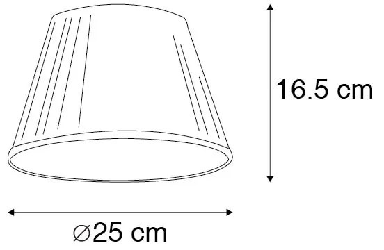 Paralume plissettato bianco 25/16,5 cm