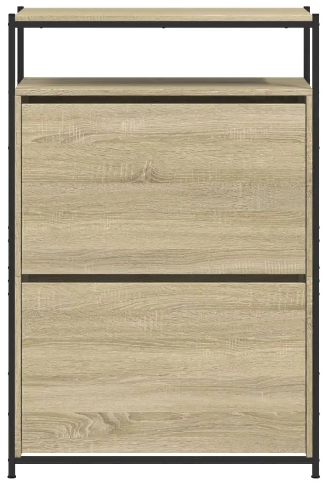 Scarpiera Rovere Sonoma 75x34x112 cm in Legno Multistrato