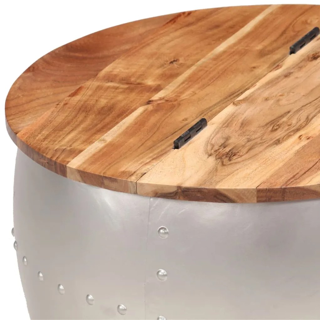 Tavolino da caffè 53x43 cm in legno massello di acacia