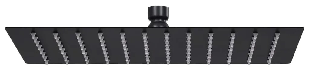 Testa Doccia A Pioggia Acciaio Inox 30x20 Cm Rettangolare Nera /