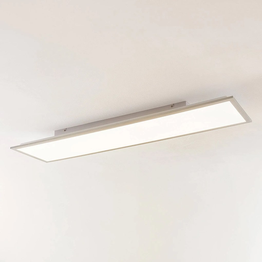 Pannello LED Lindby Stenley, 4.000 K, 120 cm x 30 cm, argento/bianco