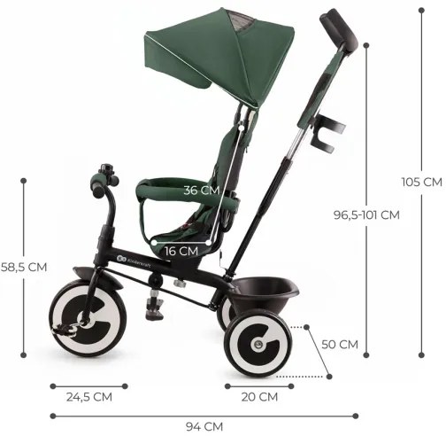 KINDERKRAFT - Triciclo per bambini ASTON Mystic verde