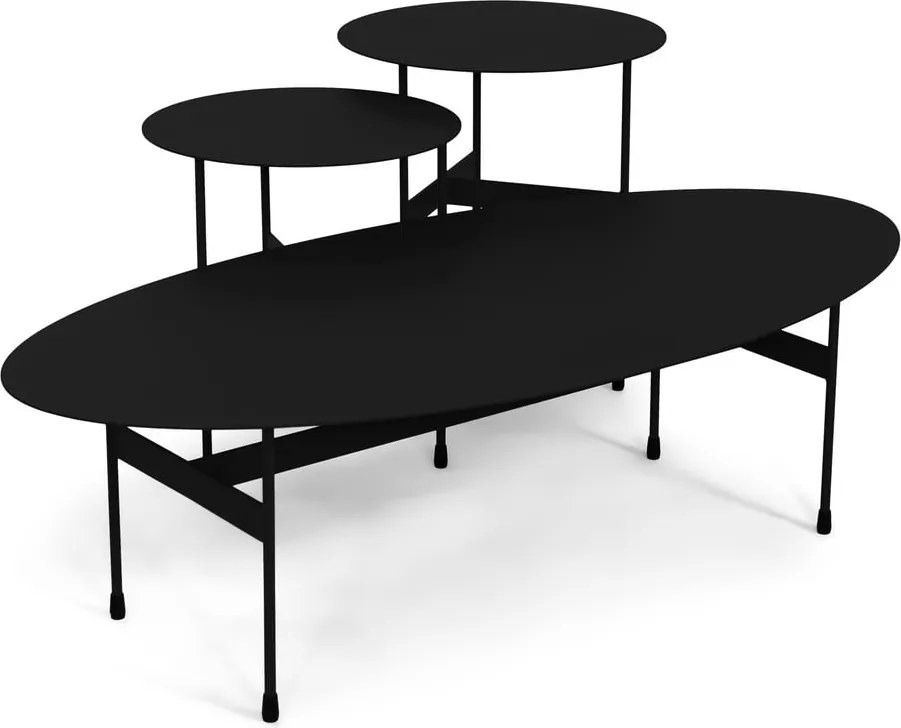 Tavolino da salotto nero in metallo 39x120 cm Mira – Spinder Design