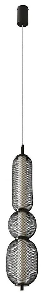 Lampadario LED sospeso con cavo PUMA LED/15W/230V Ø 14 cm nero