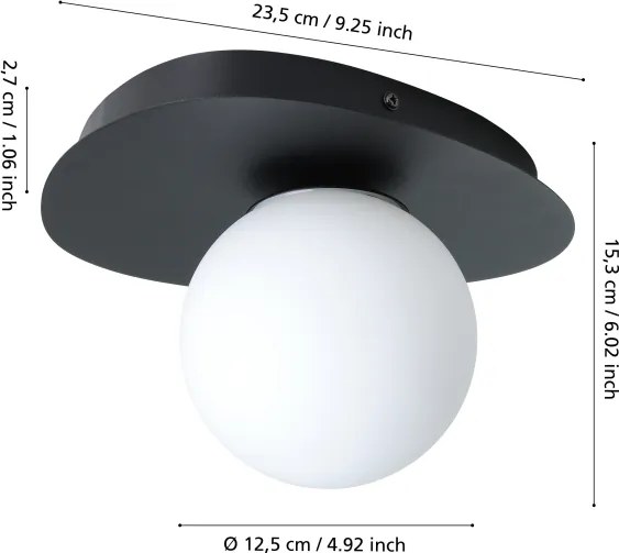 Eglo 902091 - Lampada da parete LED per bagno CASTROVIDO 1xG9/4,2W/230V IP44 nera