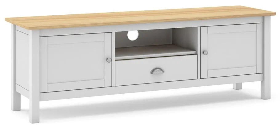 Tavolo TV in pino bianco/naturale 158x53 cm Misti - Marckeric