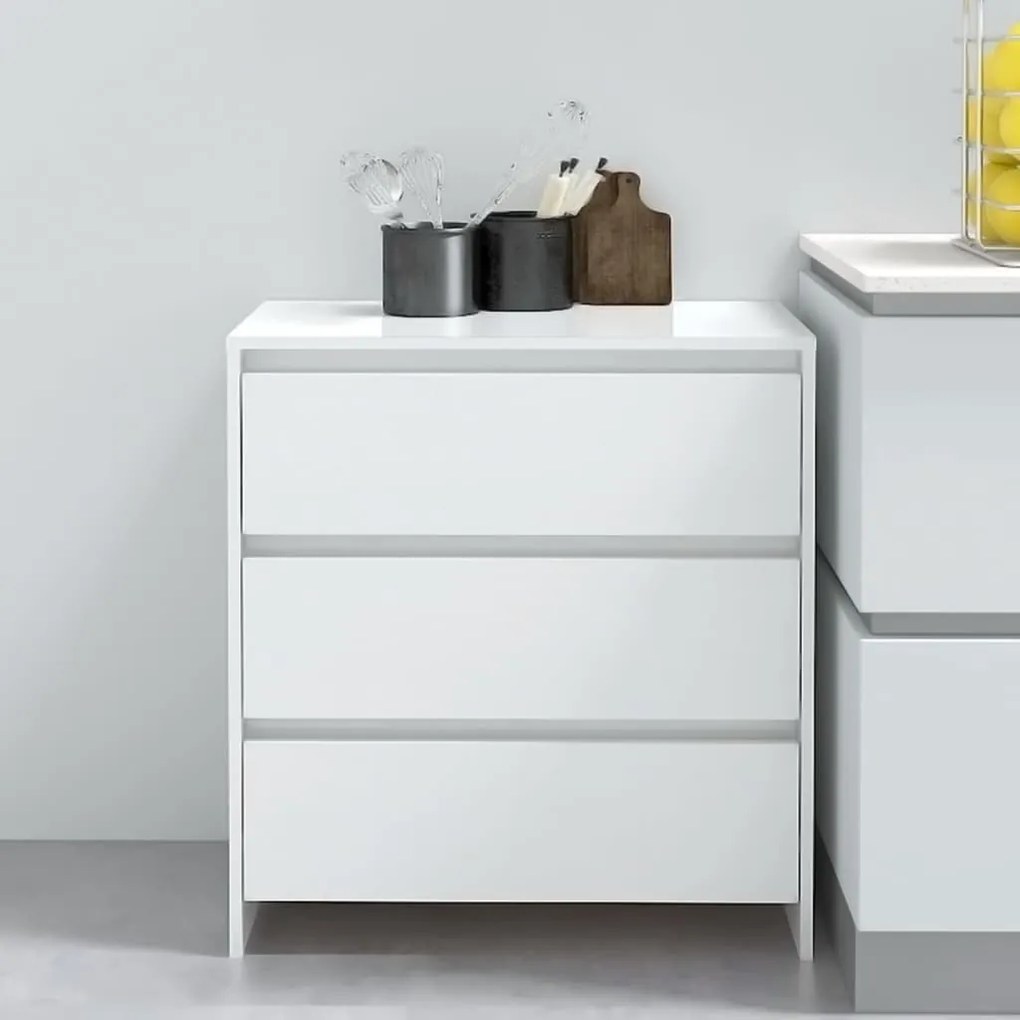 Credenza bianco lucido 70x41x75 cm in truciolato