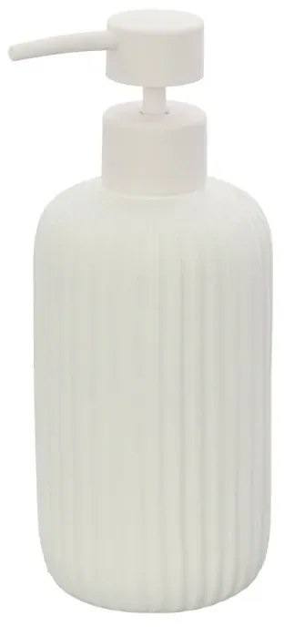Dispenser sapone bianco in ceramica soft touch capienza 330 ml Spring