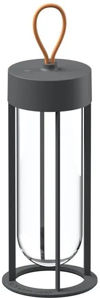 Flos In Vitro Unplugged Lampada portatile da esterno ricaricabile 2700°K in vetro e alluminio Antracite