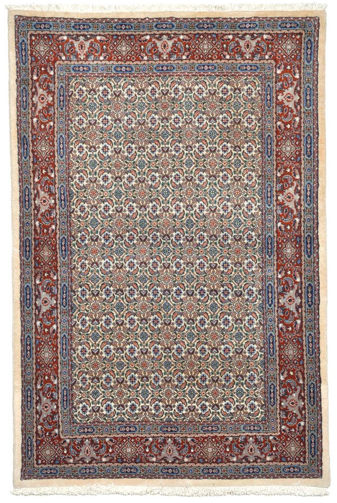 Moud Tappeto 150x100 Beige (Iran) Annodato A Mano