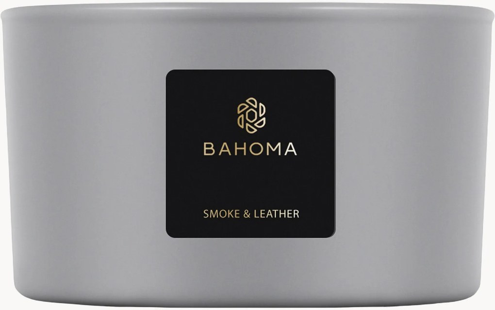 Candela profumata a 3 stoppini Smoke & Leather (giglio, fiori di tiglio)