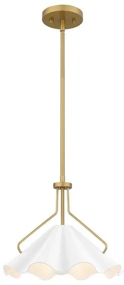 Quoizel QZ-MEJIA-1P-S-AB - Lampadario a sospensione con supporto rigido MEJIA 1xE27/60W/230V diametro 35,6 cm ottone