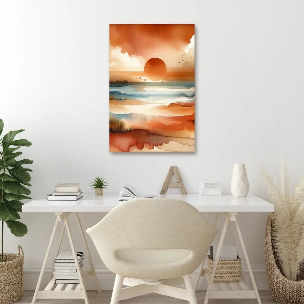 Quadro su tela – Cielo rosso sopra il mare