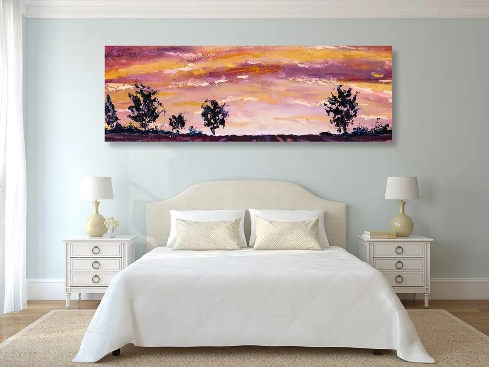 Quadro su tela – Dipinto a olio di un campo di lavanda