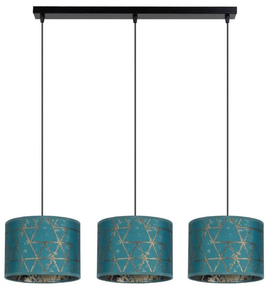 Lampadario su corda REZO 3xE27/60W/230V turchese