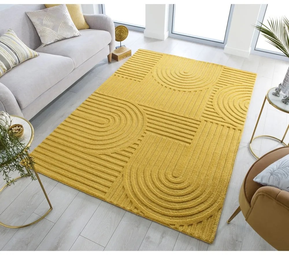 Tappeto in lana giallo 120x170 cm Zen Garden - Flair Rugs