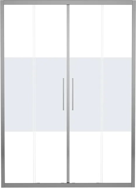 Porta doccia scorrevole L 137-141 cm x H 195 cm per nicchia in vetro smerigliato SP. 6 mm, profilo lucido cromo, serie Record