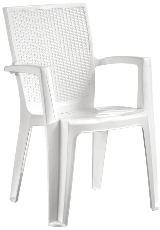 Sedia da giardino con braccioli Giava NEW GARDEN, 4 pezzi, struttura e seduta in polipropilene bianco