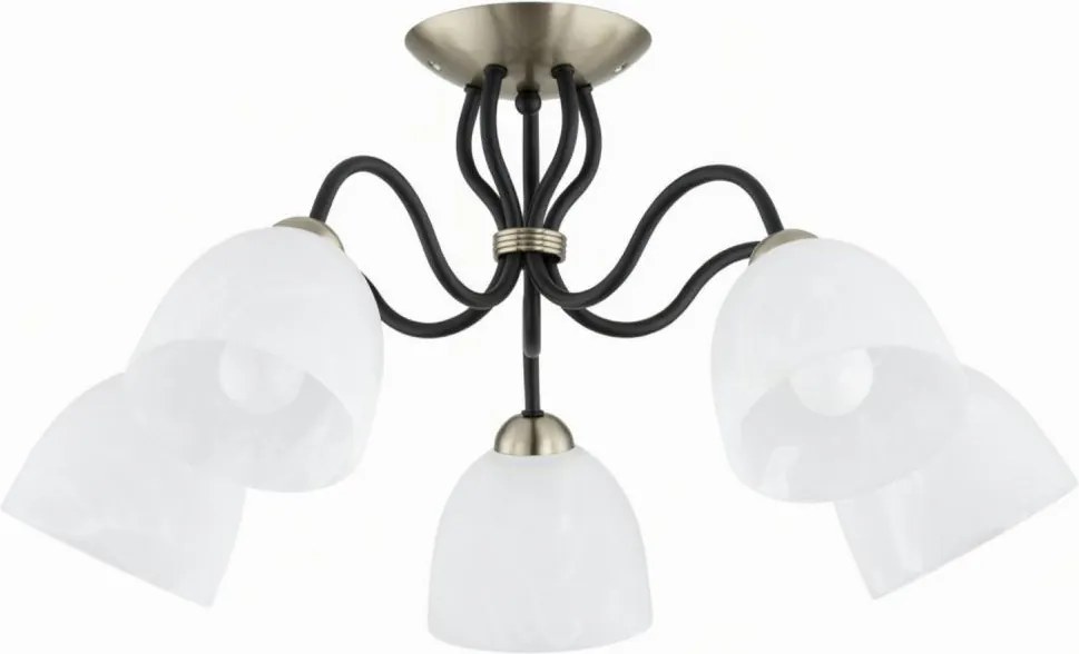 Lampadario a plafone ARIEL 5xE27/15W/230V ottone/nero