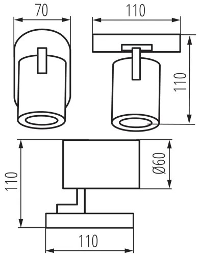 Kanlux 38960 - Faretto da parete LAURIN 1xGU10/10W/230V ottone/nero