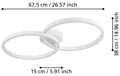 Eglo 900954 -Plafoniera LED RGBW dimmerabile AMANDOLO 19,5W/230V bianco + +TC