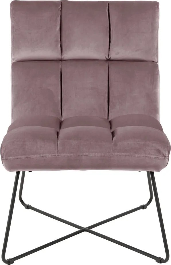 Poltrona rosa con rivestimento in velluto Alba – Actona