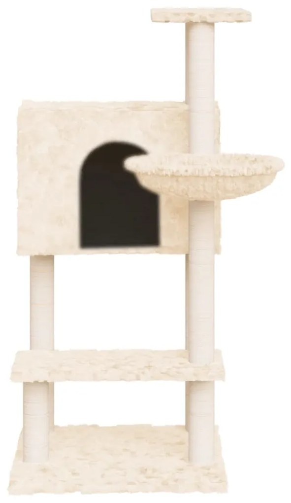 Albero per gatti con tiragraffi in sisal crema 108,5 cm