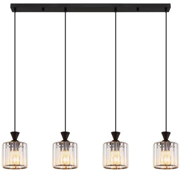 Globo 15742-4 - Lampadario a sospensione con filo JORDANA 4xE27/60W/230V nero