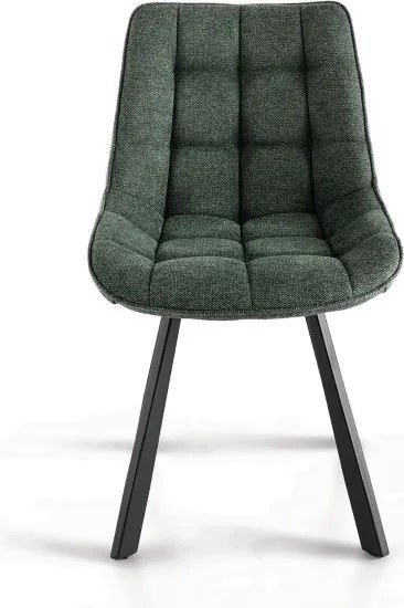 Sedia da cucina in tessuto Verde gambe metallo FRIEDIC set 2 pz