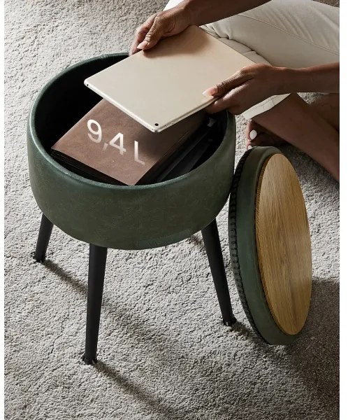 Pouf in pelle CORE verde