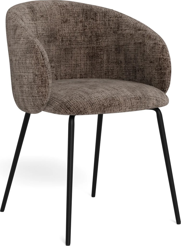 CLARA Marrone Spento (tessuto Juto 24)/gambe nere - SEDIA MODERNA IMBOTTITA PER SOGGIORNO/SALA DA PRANZO/UFFICIO LOFT