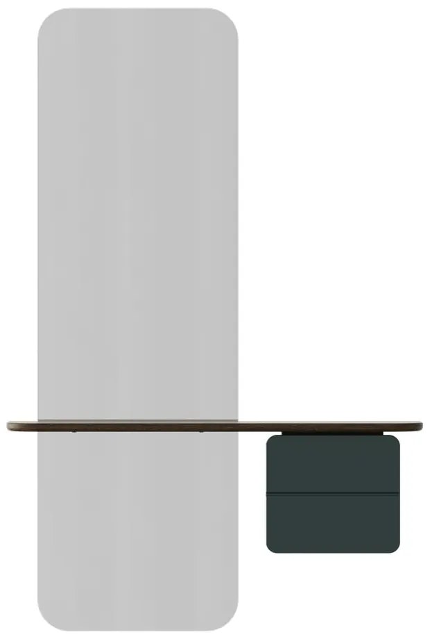 Set da corridoio verde scuro-marrone con decoro in rovere One More Look - UMAGE