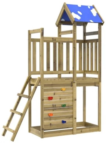 Torre da Gioco con Arrampicata 110,5x52,5x215cm Pino Impregnato