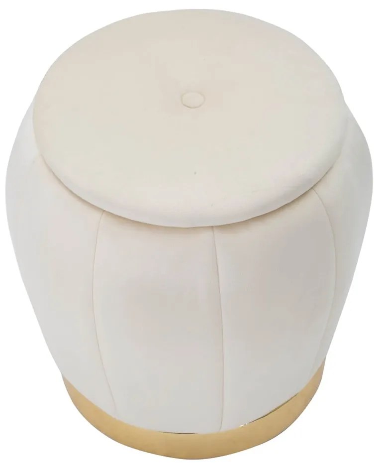 Sgabello in velluto crema Paris - Mauro Ferretti