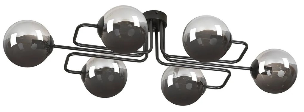 Lampadario da soffitto BRENDI 6 in acciaio e vetro 6xE14