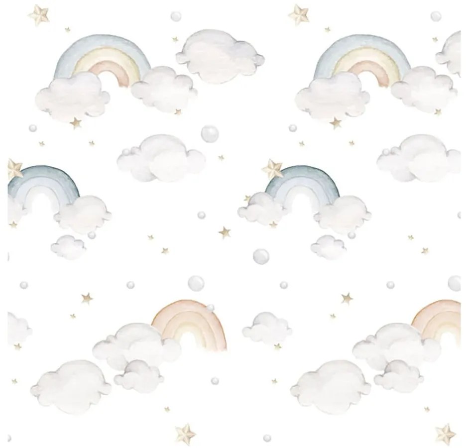 Carta da parati per bambini in tessuto non tessuto 50 cm x 280 cm Rainbow - Dekornik