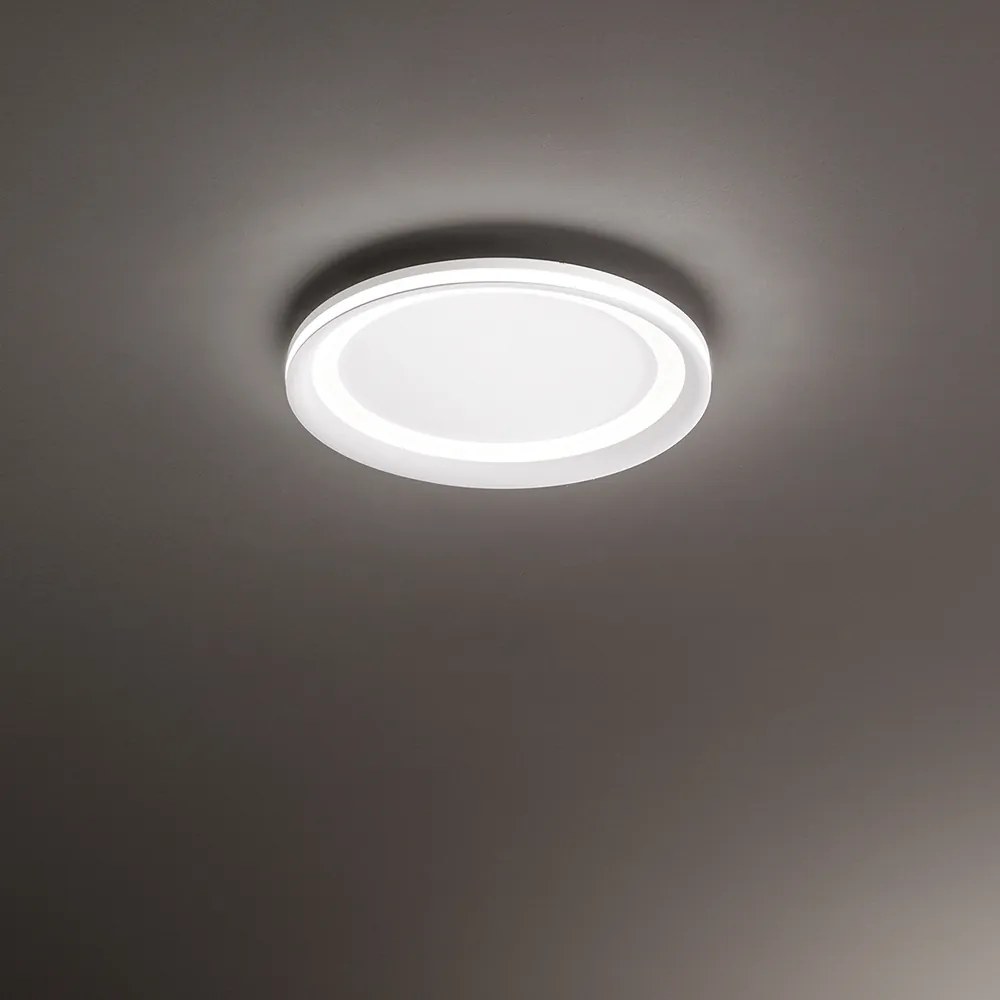 Plafoniera Moderna Edge Alluminio Bianco Acrilico Led 38W 3000K