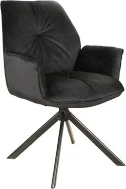 Sedia Boogie II velluto nero Blu19