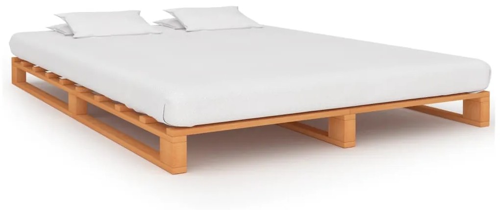 Giroletto İn Pallet Marrone Legno Massello Di Pino 160x200 Cm /