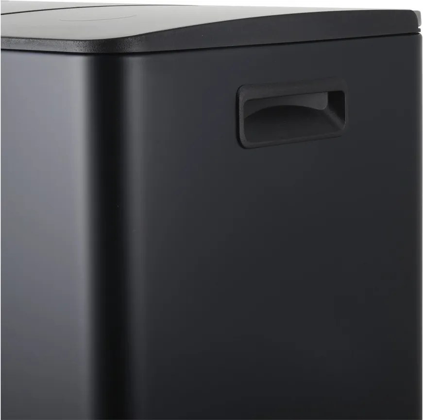 Cestino per la spazzatura nero opaco in acciaio per raccolta differenziata/con pedale 2x20 l Aliya – Spirella