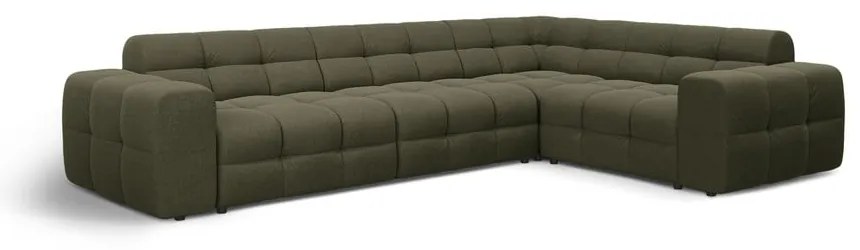 Divano angolare verde (con penisola a destra/a L) Kendal – Micadoni