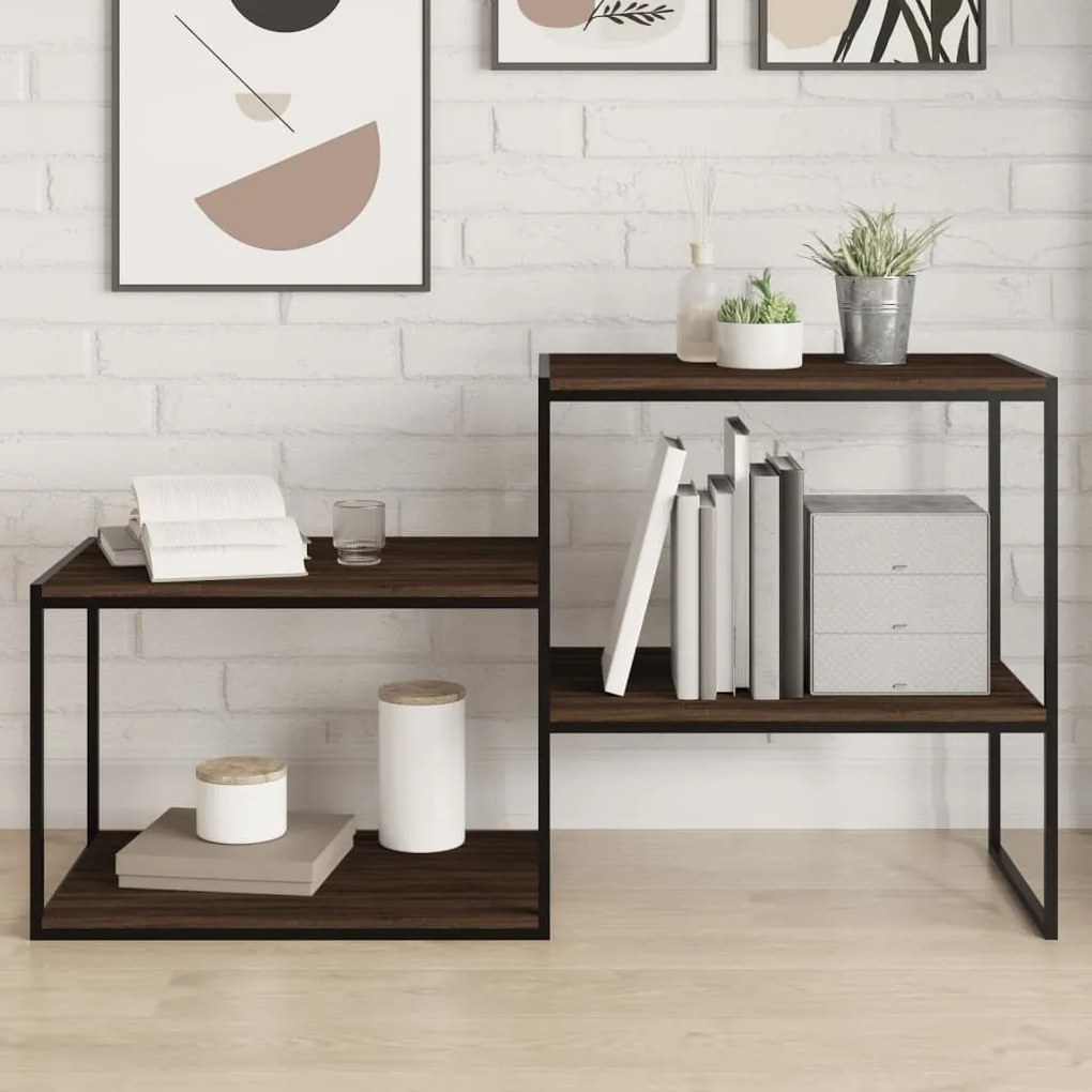 Mensole Parete 4pz Rovere Marrone 60x40x1,5cm Legno Multistrato /