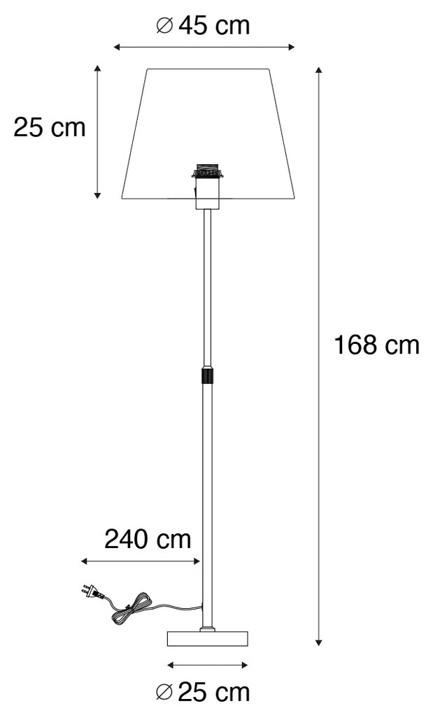 Lampada da terra in acciaio con paralume grigio 45 cm regolabile - Parte