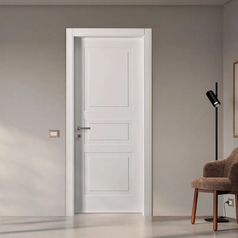 Porta interna a battente Orion in MDF laccato colore bianco, L 70 x H 210 cm, apertura reversibile