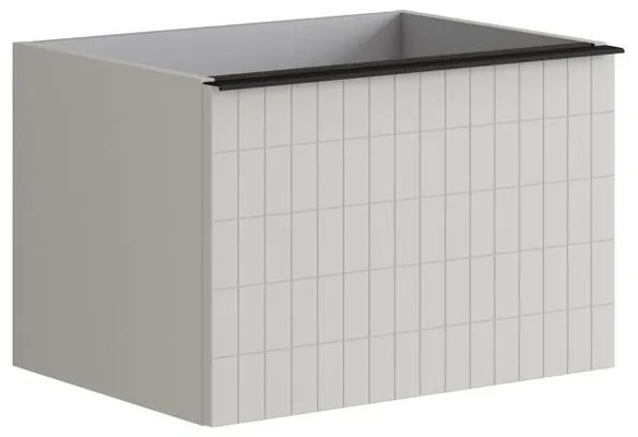 Mobile da bagno sotto lavabo Pixel grid laccato opaco grigio pastello e maniglia in alluminio nero L 60 x H 40 x P 45.5 cm 2 cassetti, lavabo non incluso