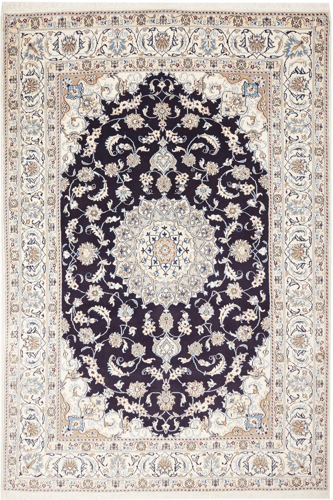 Nain Tappeto persiano 290 x 200 Blu (Iran) Annodato A Mano