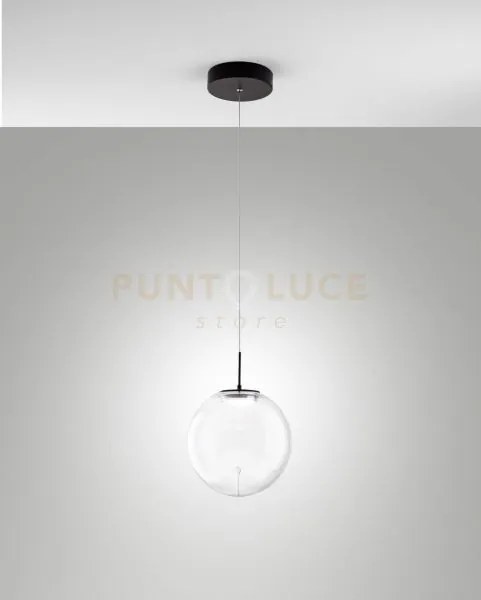 Ariel sospensione 1 luce traspararente goccia d.25cm a led cct 2700...