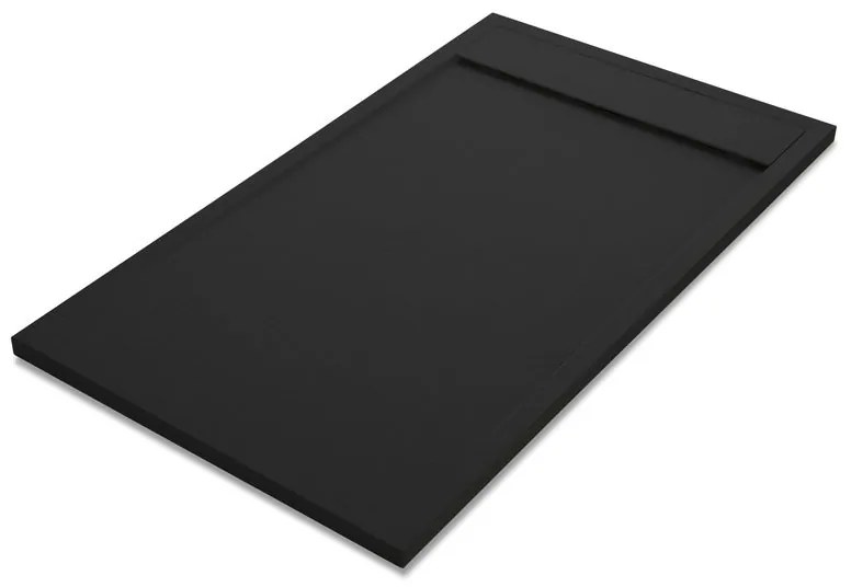 Piatto doccia SENSEA in resina Neo L 70 x L 120 x H 3 cm nero opaco effetto pietra